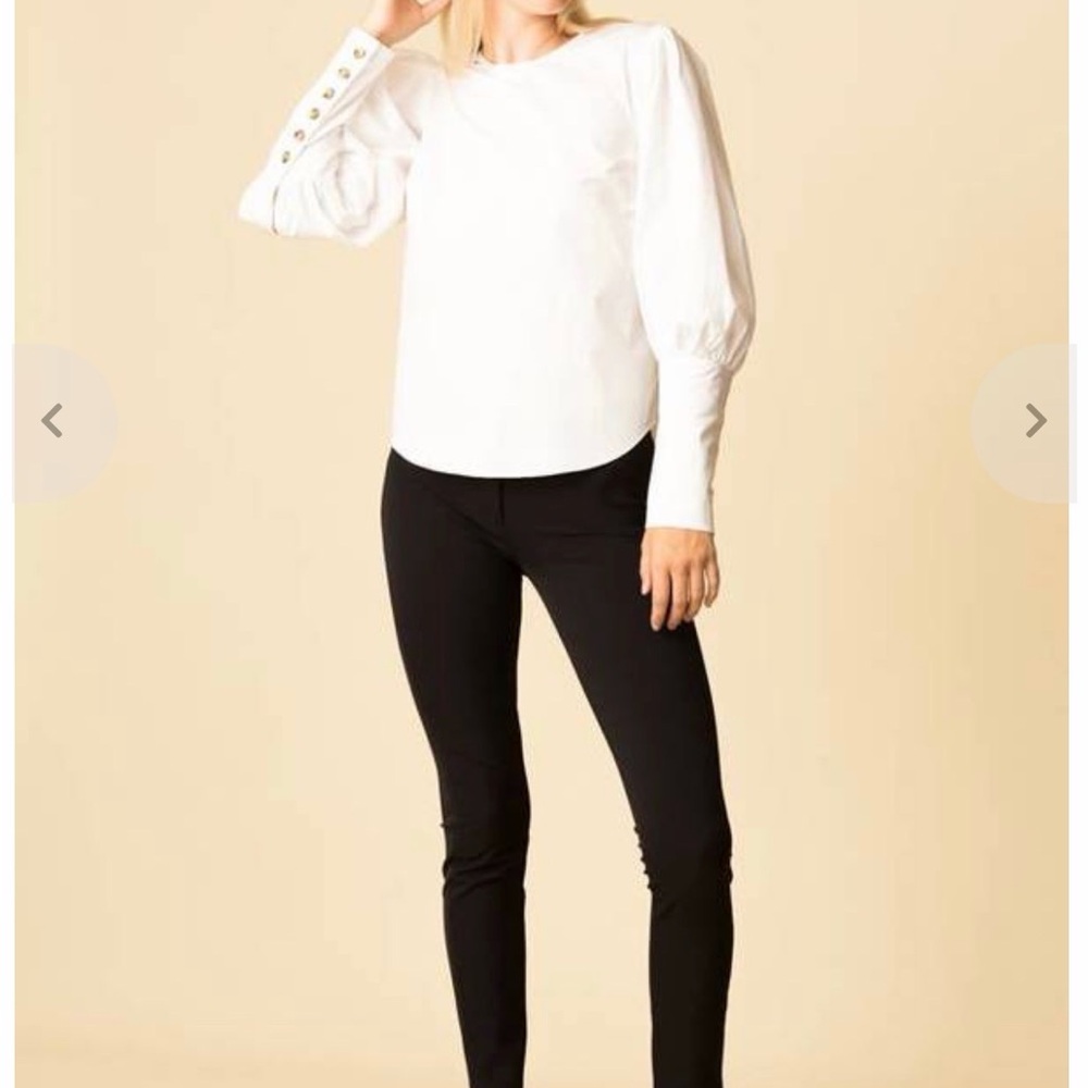 VERONICA BEARD Clarke White Button-Back Women's Top Size 6 $295 - Picture 2 of 10
